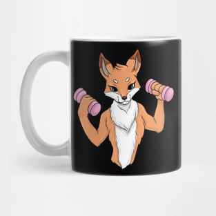 Funny fox as a bodybuilder Mug